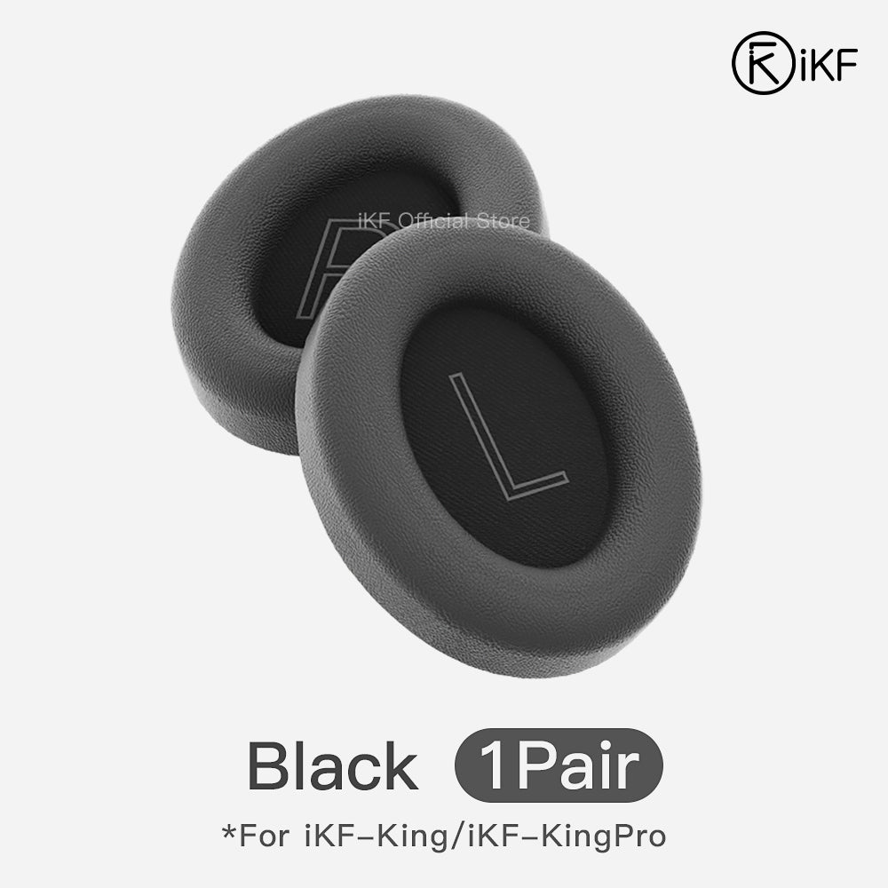 Earmuffs For iKF King/iKF King Pro Headphones Original Easy Replacement Soft Leather Off white Pink Black also for T2 Headphones