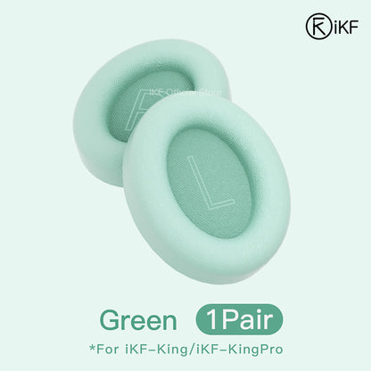 Earmuffs For iKF King/iKF King Pro Headphones Original Easy Replacement Soft Leather Off white Pink Black also for T2 Headphones