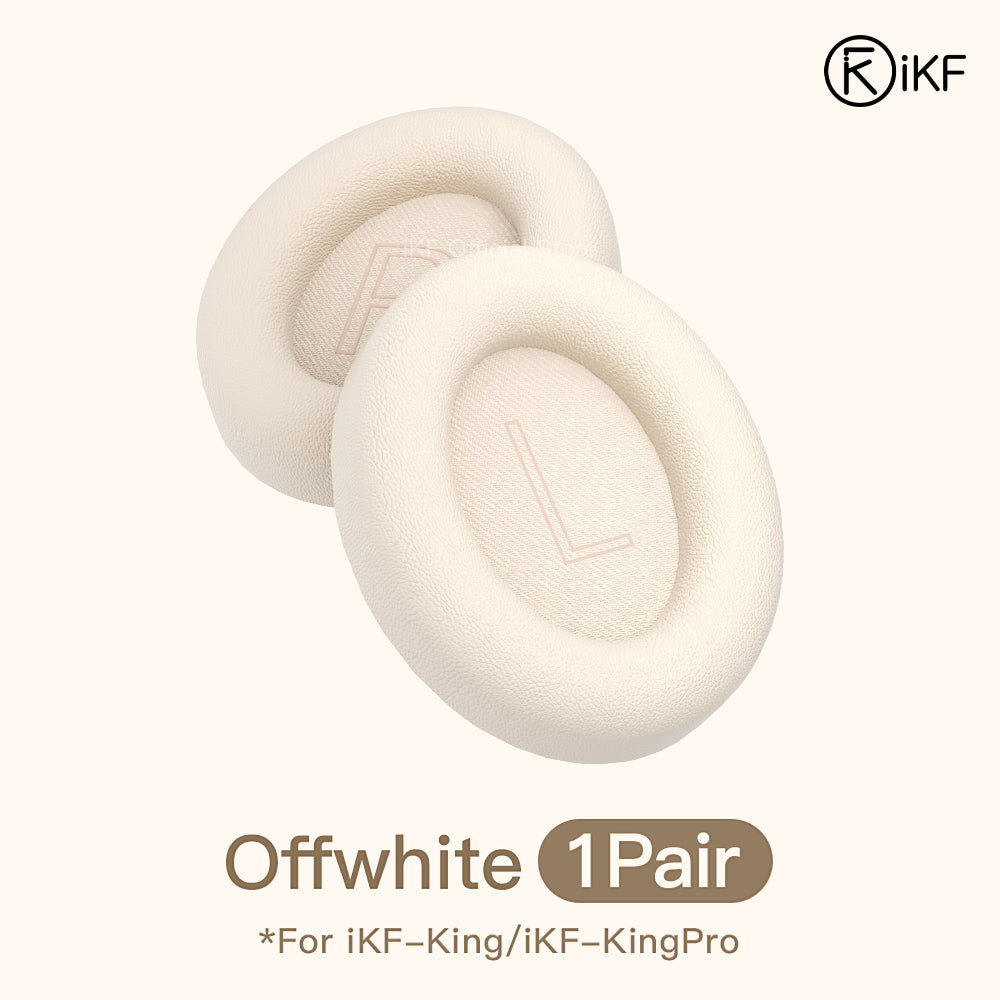 Earmuffs For iKF King/iKF King Pro Headphones Original Easy Replacement Soft Leather Off white Pink Black also for T2 Headphones