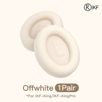 Earmuffs For iKF King/iKF King Pro Headphones Original Easy Replacement Soft Leather Off white Pink Black also for T2 Headphones