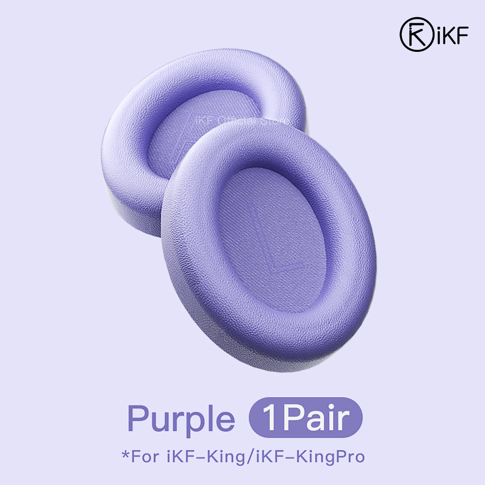 Earmuffs For iKF King/iKF King Pro Headphones Original Easy Replacement Soft Leather Off white Pink Black also for T2 Headphones