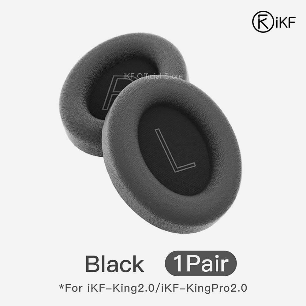 Earmuffs For iKF King/iKF King Pro Headphones Original Easy Replacement Soft Leather Off white Pink Black also for T2 Headphones