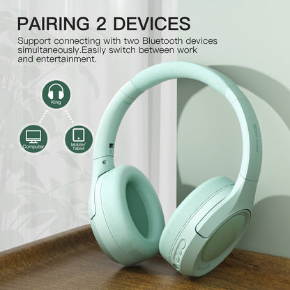 iKF King Wireless Bluetooth Headphones Active Noise Cancelling Power Bass with Microphone Wired Headset for iOS/Android