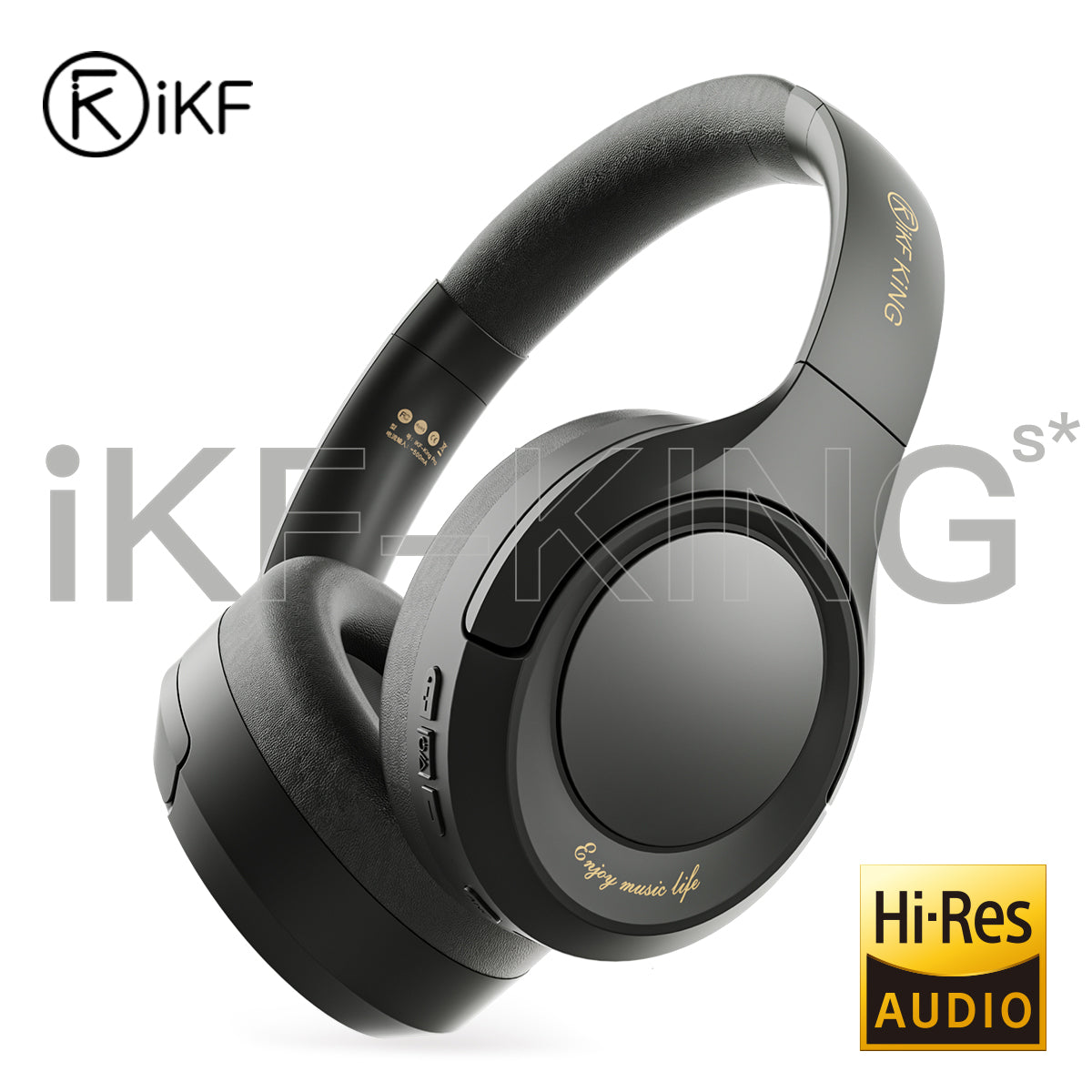 iKF King (S)- Active Noise Cancelling Bluetooth Wireless Headphone Power Bass Stereo Sound with Microphone Wired Headset Gaming Mode 80 hours Play Time for iphone/Xiaomi/Huawei/OPPO