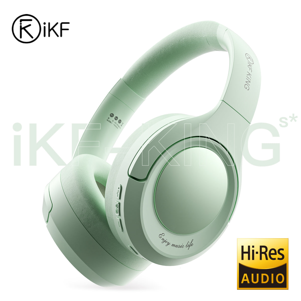 iKF King (S)- Active Noise Cancelling Bluetooth Wireless Headphone Power Bass Stereo Sound with Microphone Wired Headset Gaming Mode 80 hours Play Time for iphone/Xiaomi/Huawei/OPPO