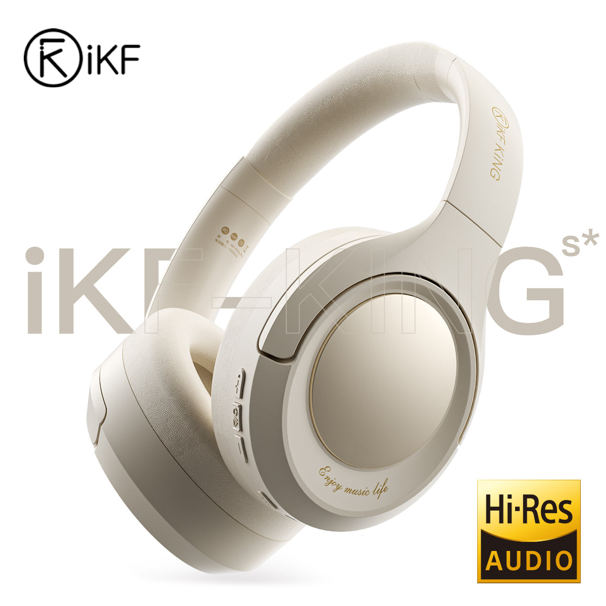 iKF King (S)- Active Noise Cancelling Bluetooth Wireless Headphone Power Bass Stereo Sound with Microphone Wired Headset Gaming Mode 80 hours Play Time for iphone/Xiaomi/Huawei/OPPO