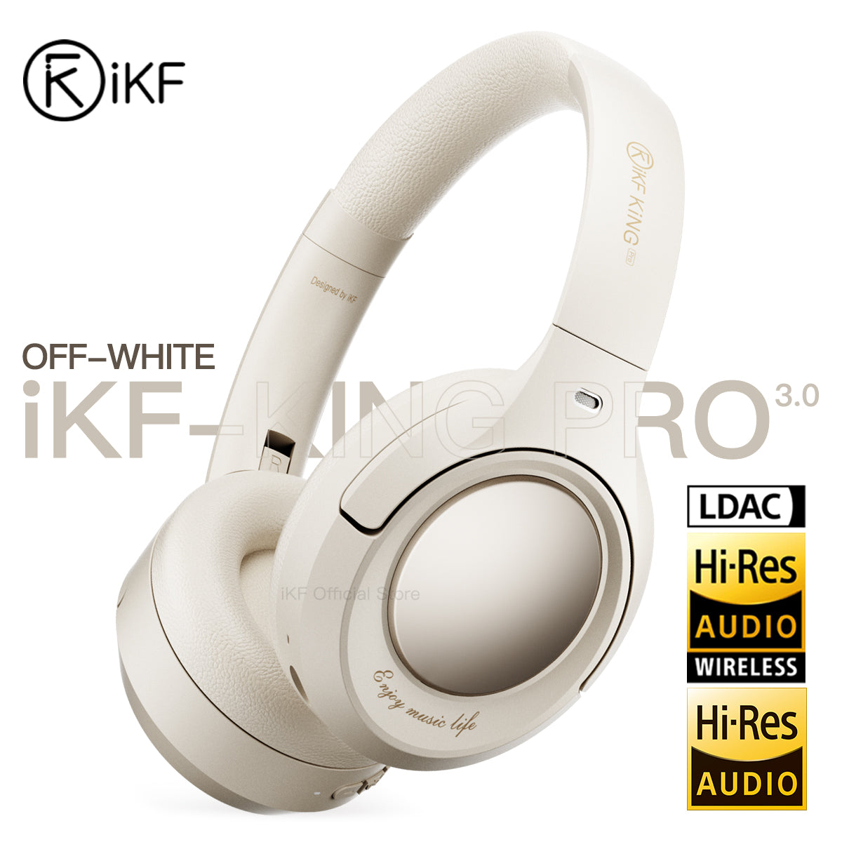 iKF King Pro Active Noise Cancelling Wireless Bluetooth Headphones Power Bass Wired Headset