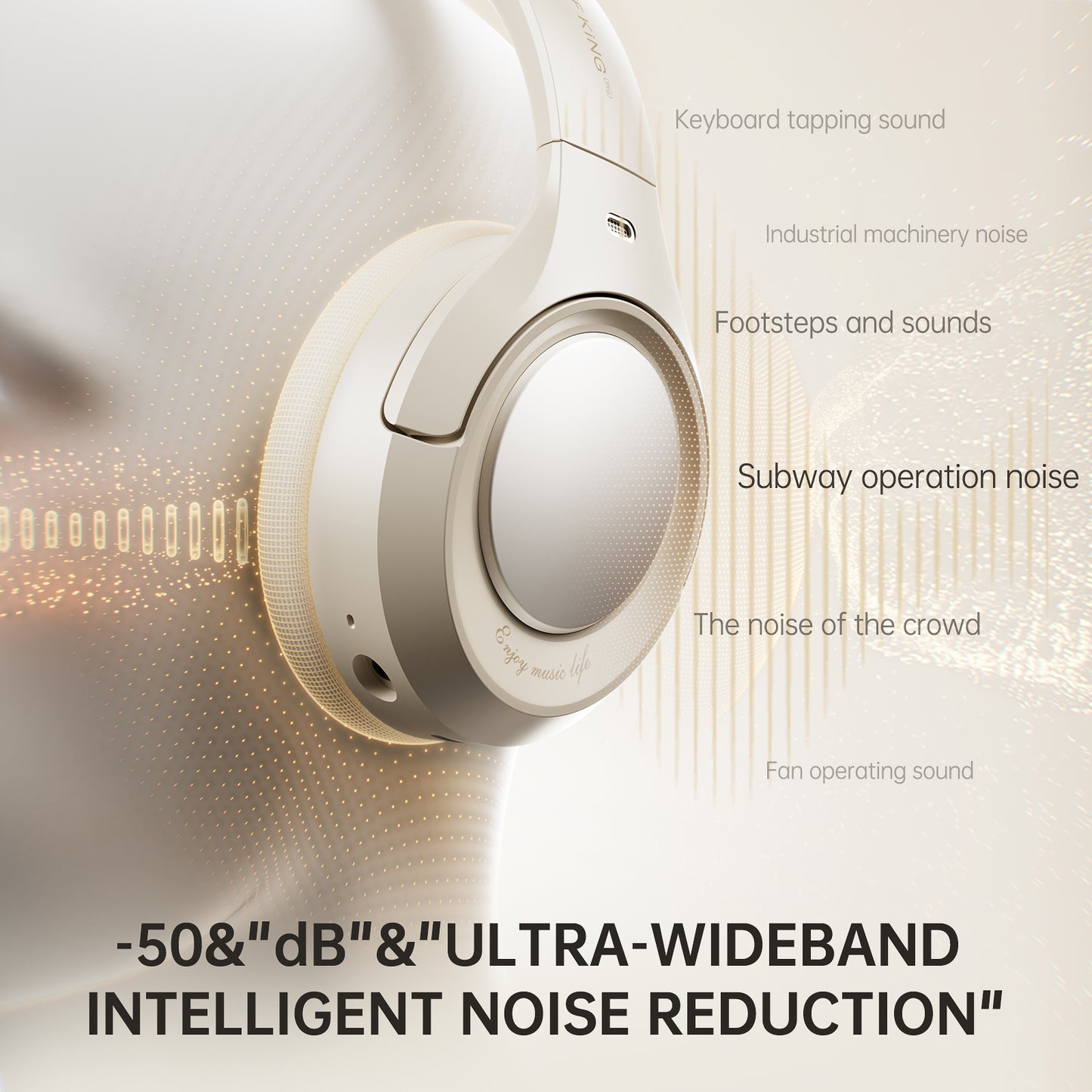 iKF King Pro 3.0 Active Noise Cancelling Bluetooth Wireless Headphones Hi-Res Audio Normal Battery Life Mode 170H 38ms Low Latency Mode