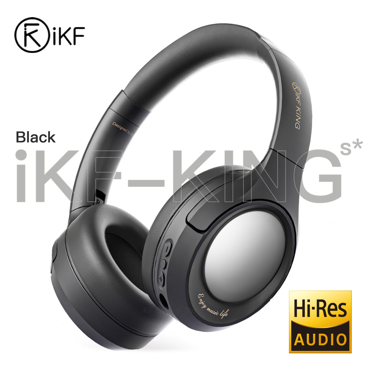 iKF King Wireless Bluetooth Headphones Active Noise Cancelling Power Bass with Microphone Wired Headset for iOS/Android