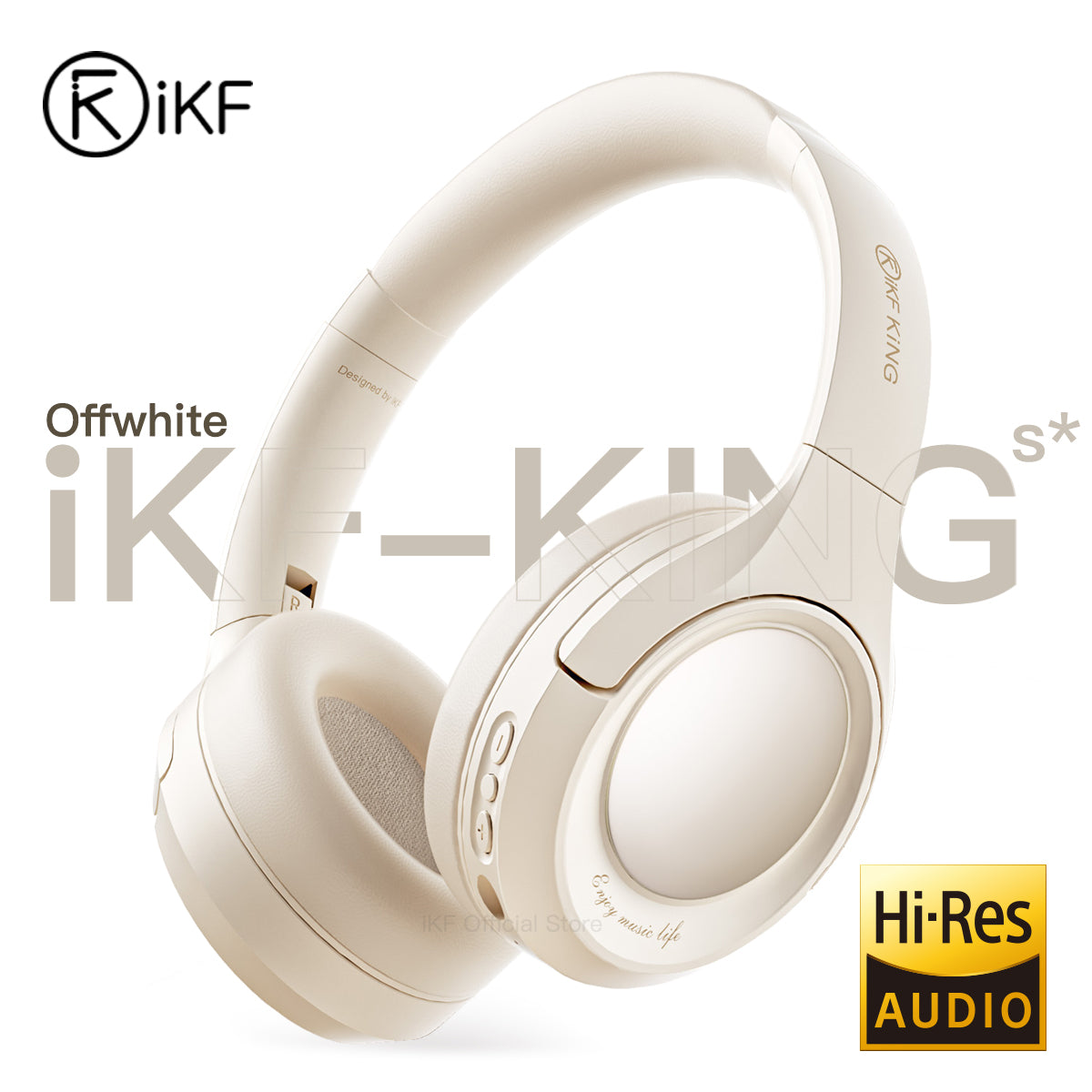 iKF King Wireless Bluetooth Headphones Active Noise Cancelling Power Bass with Microphone Wired Headset for iOS/Android