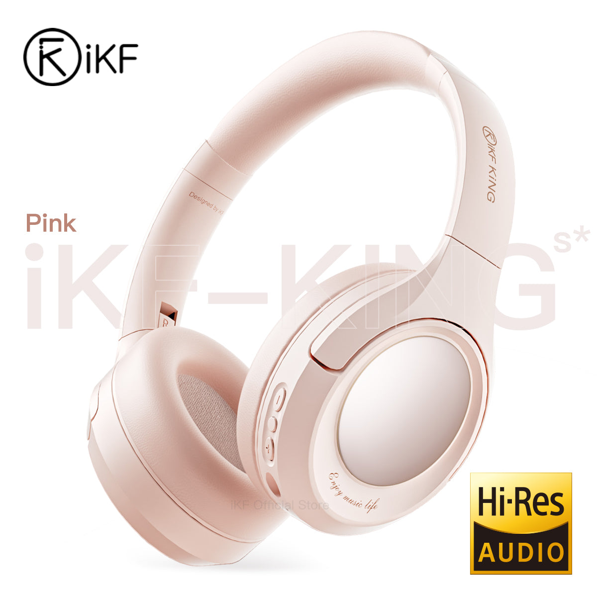 iKF King Wireless Bluetooth Headphones Active Noise Cancelling Power Bass with Microphone Wired Headset for iOS/Android