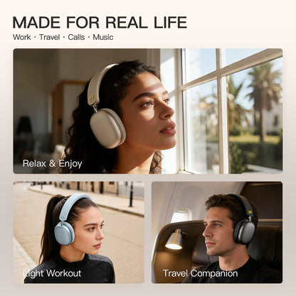 iKF Mars Over-Ear Bluetooth-Kopfhörer, Quad-Treiber-HiFi-Sound, LDAC Hi-Res kabellos & kabelgebunden, Geräuschunterdrückung, Spatial Audio, 140 Stunden Wiedergabezeit 