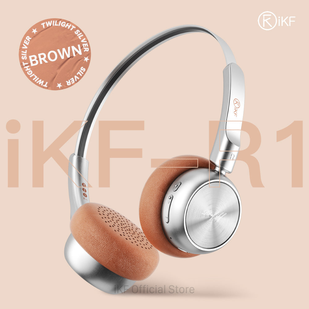 iKF R1 Wireless Bluetooth Headphones, Retro Classic Lightweight Headset, Builti-in Mic, 60H Playback, Dual Device Connectivity, Low Latency, App Customization,Throwback 80s 90s,OOTD