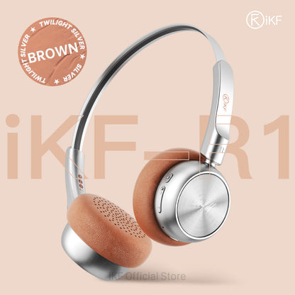 iKF R1 Wireless Retro Headphones On Ear Headset Bluetooth Stereo Sound 60 Hours Built-in Microphone OOTD Supports dual-device Connectivity