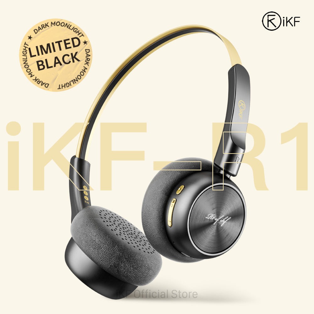 iKF R1 Wireless Bluetooth Headphones, Retro Classic Lightweight Headset, Builti-in Mic, 60H Playback, Dual Device Connectivity, Low Latency, App Customization,Throwback 80s 90s,OOTD