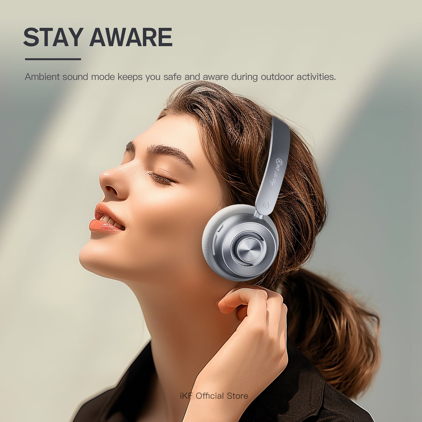 iKF R1 Pop Wireless Retro On Ear Headphones Bluetooth Multi-Point 75H Playtime APP Custom Sound Built-in Mic Stylish Design Lightweight