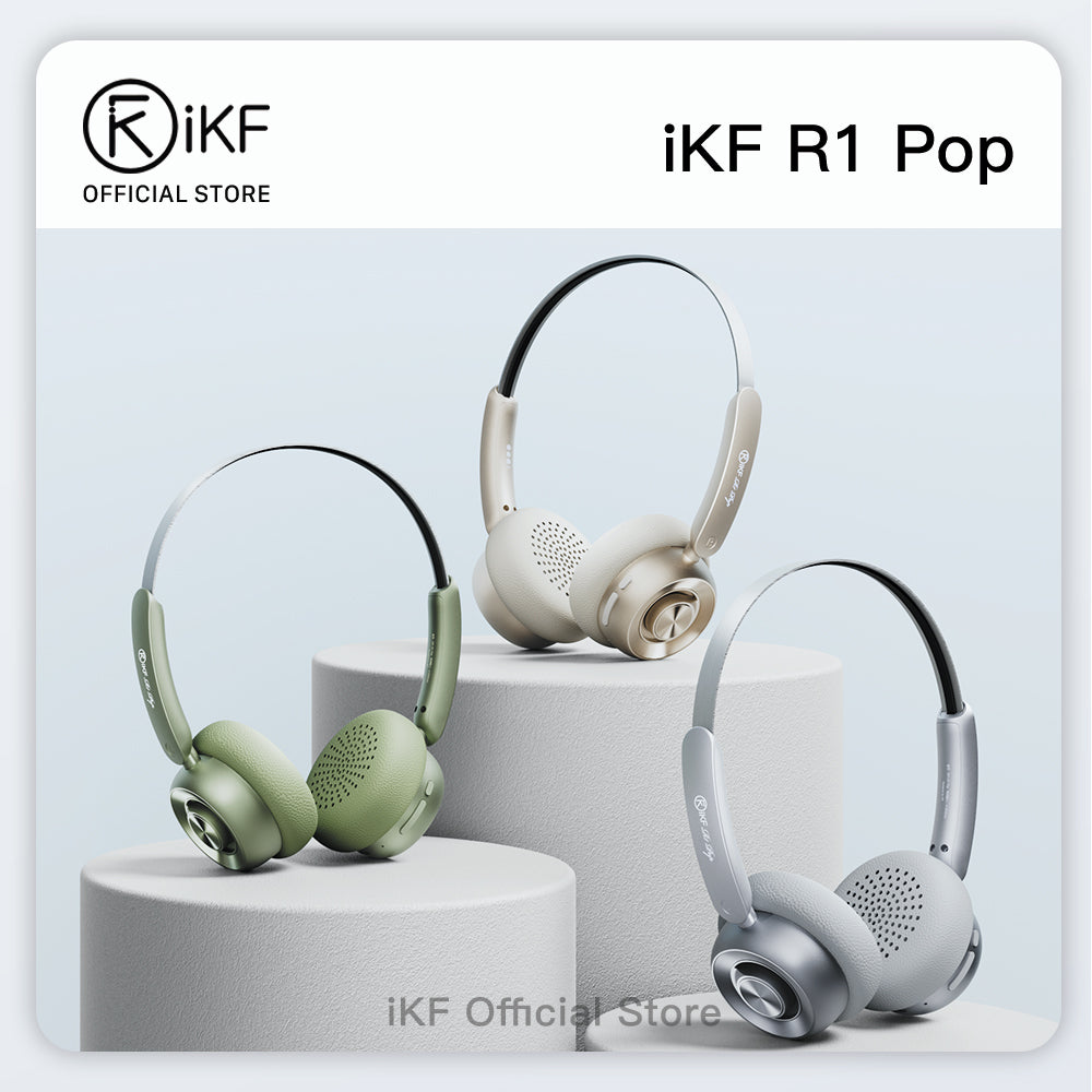 iKF R1 Pop Wireless Retro On Ear Headphones Bluetooth Multi-Point 75H Playtime APP Custom Sound Built-in Mic Stylish Design Lightweight