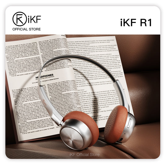 iKF R1 Wireless Bluetooth Headphones, Retro Classic Lightweight Headset, Builti-in Mic, 60H Playback, Dual Device Connectivity, Low Latency, App Customization,Throwback 80s 90s,OOTD