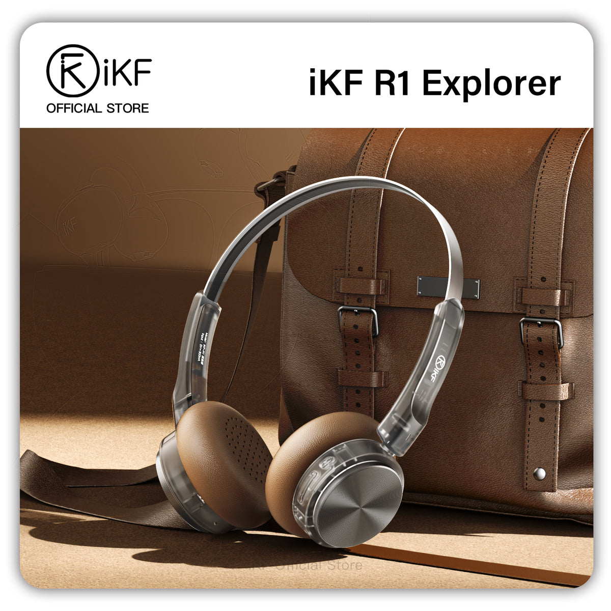 iKF R1 Explorer Clear Retro Wireless Bluetooth Headphones, 90H Playtime, Hi-Res Audio, Comfort Fit, ENC Call Noise Cancelling, Metal Design, 360° Spatial Sound, Dual Device Connect, Travel, Silver