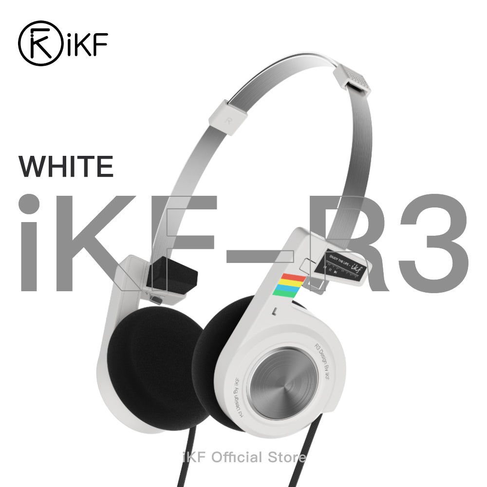 iKF R3 Retro On Ear Headphone Deep Bass Headset with Multipoint Mode,Lightweight and Foldable,Up to 60H Playtime,Bluetooth,Double-Device Connection,For Laptop/PC/Phone