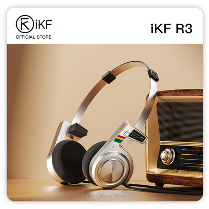 iKF R3 Retro On-Ear-Kopfhörer mit tiefem Bass, Multipoint-Modus, leicht und faltbar, bis zu 60 Stunden Wiedergabezeit, Bluetooth, Dual-Geräte-Verbindung, kompatibel mit Laptop/PC/Smartphone