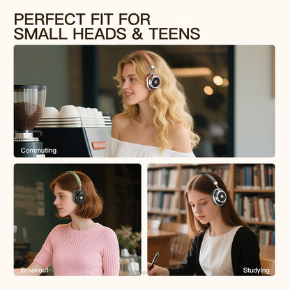iKF Rona Retro Classic Active Noise Cancelling Headphones, 75H Playback, 3D Movie & Low-Latency Gaming Sound, HiFi Bio-Fiber Drivers, Clear Call, AUX Wired Mode