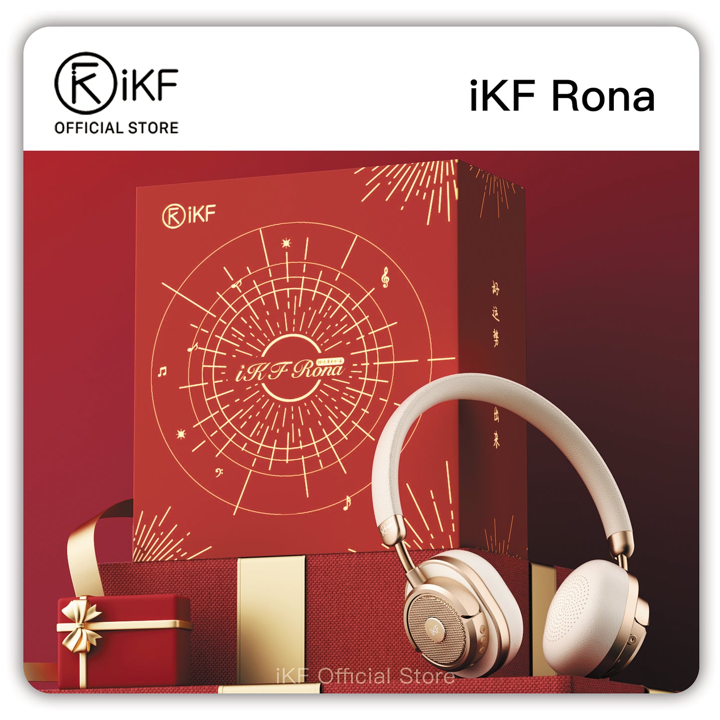 iKF Rona Retro Classic Active Noise Cancelling Headphones,3.5mm Wired Headset,Gift Box
