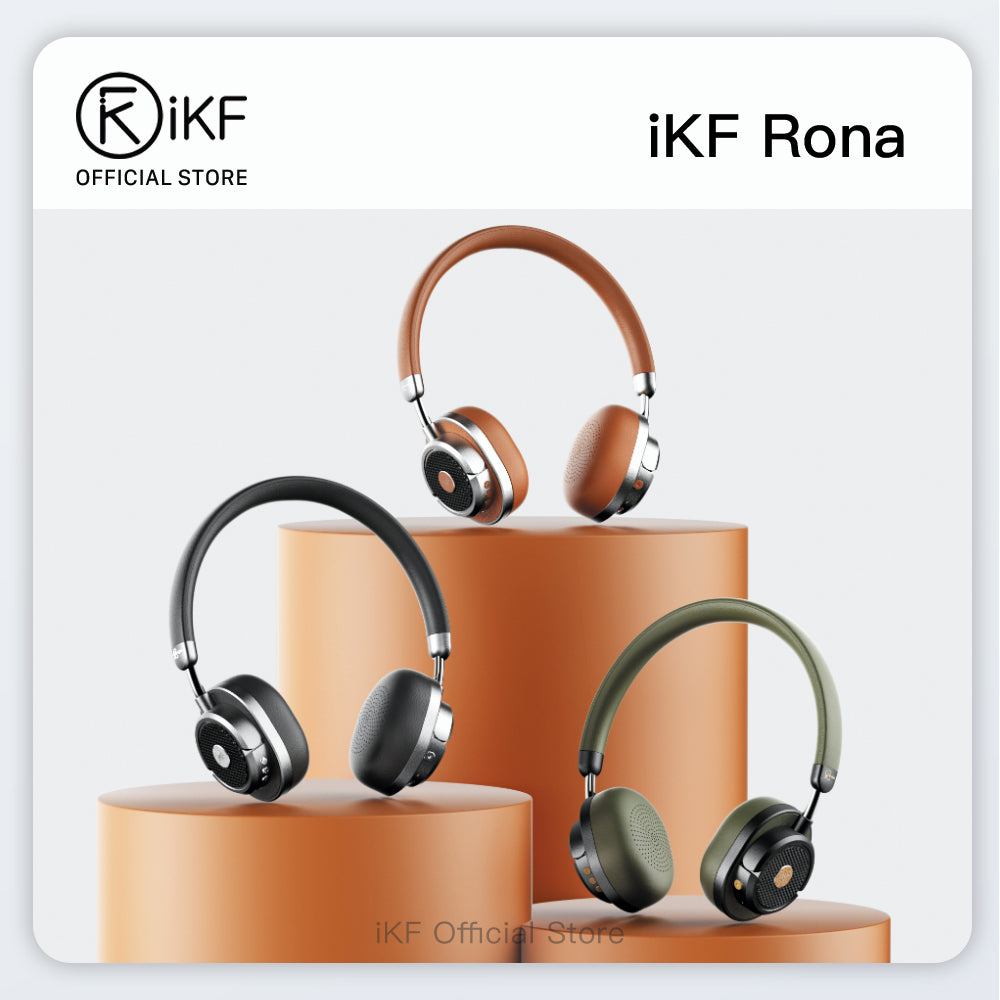 iKF Rona Retro Classic Active Noise Cancelling Headphones, 75H Playback, 3D Movie & Low-Latency Gaming Sound, HiFi Bio-Fiber Drivers, Clear Call, AUX Wired Mode