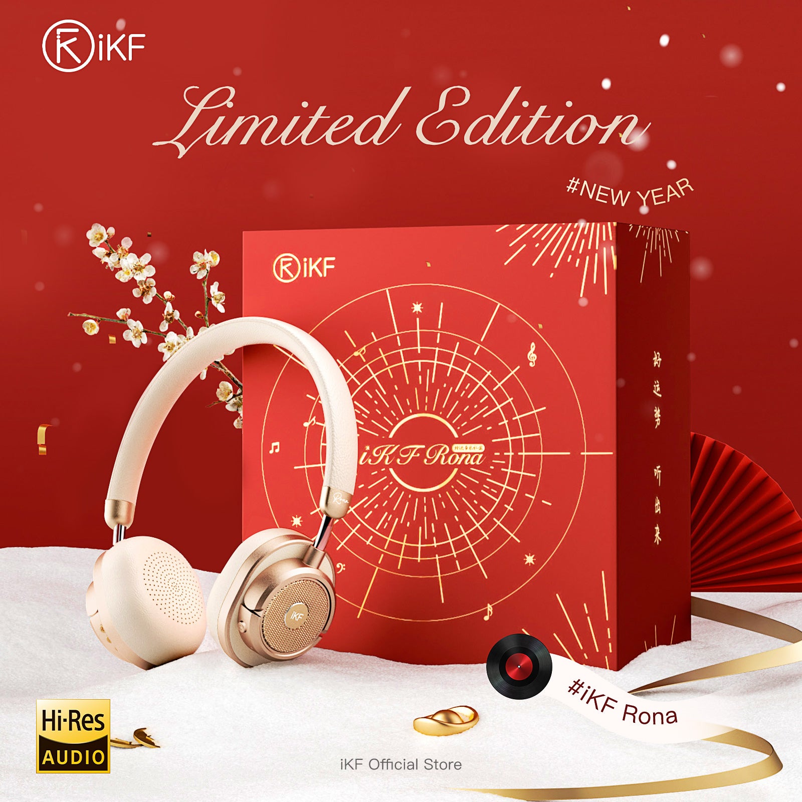 iKF Rona Retro Classic Active Noise Cancelling Headphones, 75H Playback, 3D Movie & Low-Latency Gaming Sound, HiFi Bio-Fiber Drivers, Clear Call, AUX Wired Mode