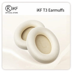 For iKF T3 Original Earmuffs Bluetooth Headphones Earpad Cushion Sponge Quick Installation Easy Replacement Soft Leather