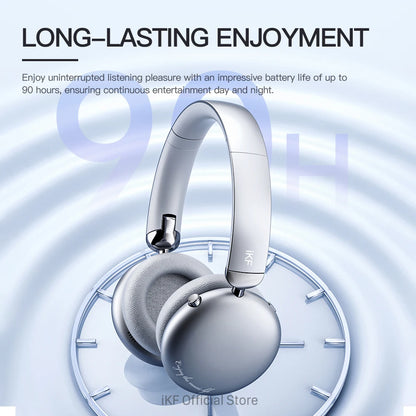 iKF E1 Over Ear Headphones Bluetooth Wireless Noise Cancelling Long Standby Stereo Sound Earphone Sports Gaming Headsets Support