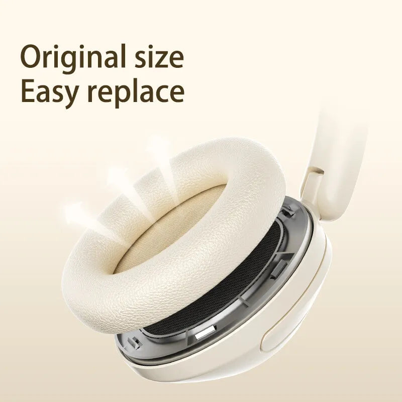 For iKF T3 Original Earmuffs Bluetooth Headphones Earpad Cushion Sponge Quick Installation Easy Replacement Soft Leather