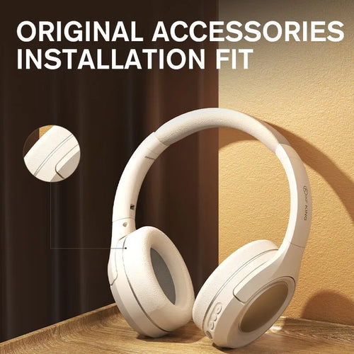 Earmuffs For iKF King/iKF King Pro Headphones Original Easy Replacement Soft Leather Off white Pink Black also for T2 Headphones