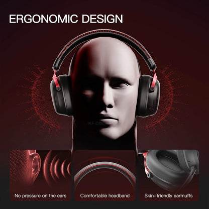 iKF V11 Pro Wireless 2.4G Bluetooth Headphones Gaming Wired Headset 125H Playtime 3.5mm for iOS/Android PC
