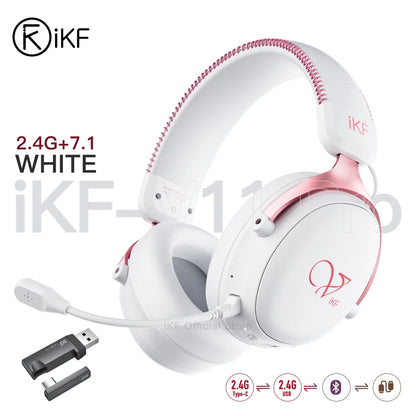 iKF V11 Pro Wireless 2.4G Bluetooth Headphones Gaming Wired Headset 125H Playtime 3.5mm for iOS/Android PC