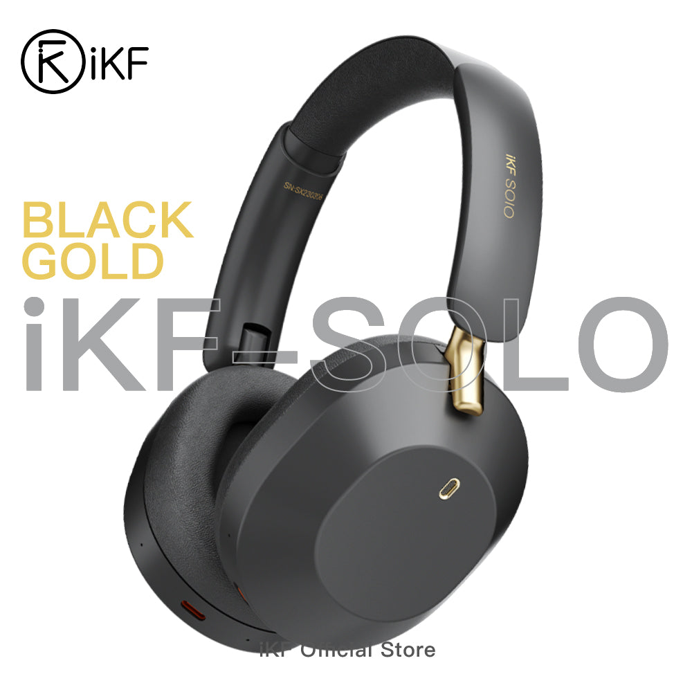 iKF Solo Wireless Bluetooth Headphone Active Noise Cancelling Over-ear Wired Headset,HiFi Stereo Deep Bass with Microphone, Foldable Lightweight Bluetooth for iPhone Andriod
