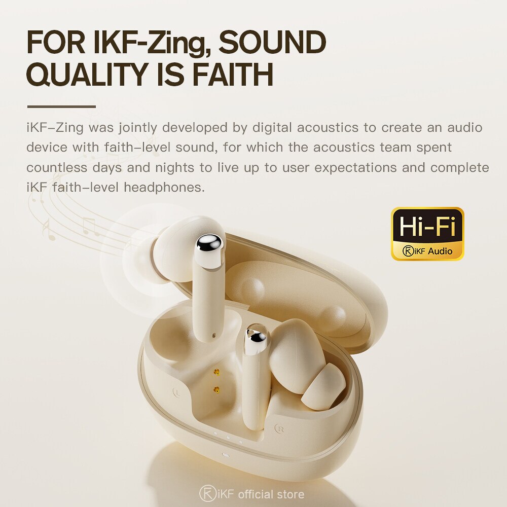 iKF-Zing Wireless Earbuds Active Noise Cancellation, Bluetooth 5.3 ,36 Hours Playtime, Bulit-in 6 Mic,In-Ear Earphone HiFi Sound Deep Bass For iOS/Android