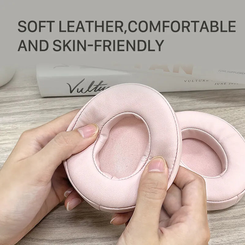 Original Earmuffs for iKF T1 /T1 Pro Bluetooth Headphones Easy Replacement Soft Leather Off white Pink Black