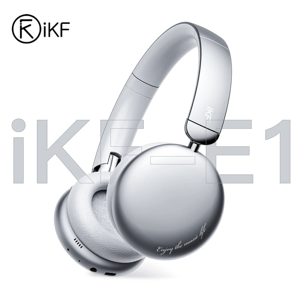 iKF E1 Over Ear Headphones Bluetooth Wireless Noise Cancelling Long Standby Stereo Sound Earphone Sports Gaming Headsets Support