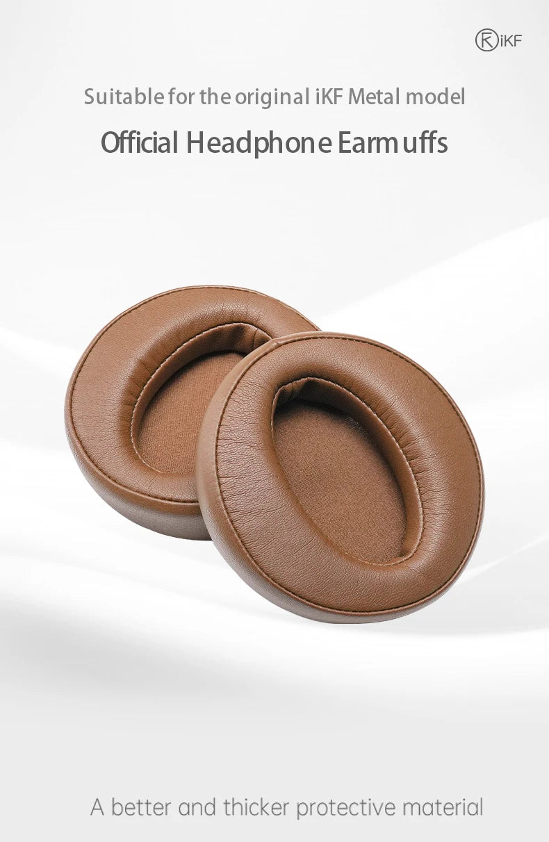 Earmuffs for iKF Metal Original Earpads Easy Replacement Soft Skin-friendly Leather