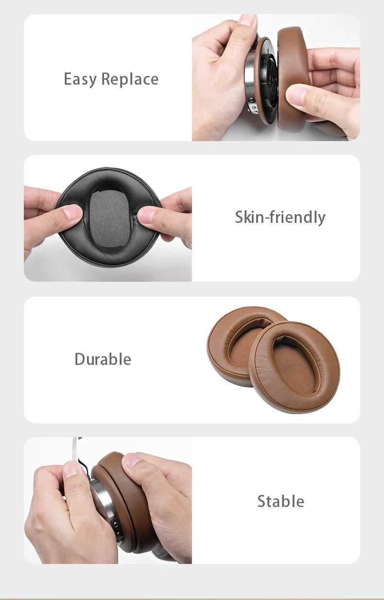 Earmuffs for iKF Metal Original Earpads Easy Replacement Soft Skin-friendly Leather