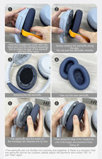 Earmuffs For iKF T3 Bluetooth Headphones, Earpads Cushion Easy Replacement Soft Leather