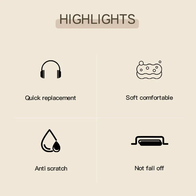 Original Earmuffs for iKF T1 /T1 Pro Bluetooth Headphones Easy Replacement Soft Leather Off white Pink Black