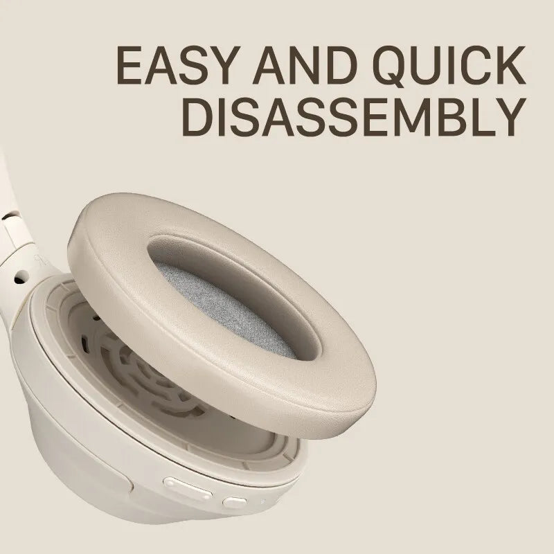 Original Earmuffs for iKF T1 /T1 Pro Bluetooth Headphones Easy Replacement Soft Leather Off white Pink Black