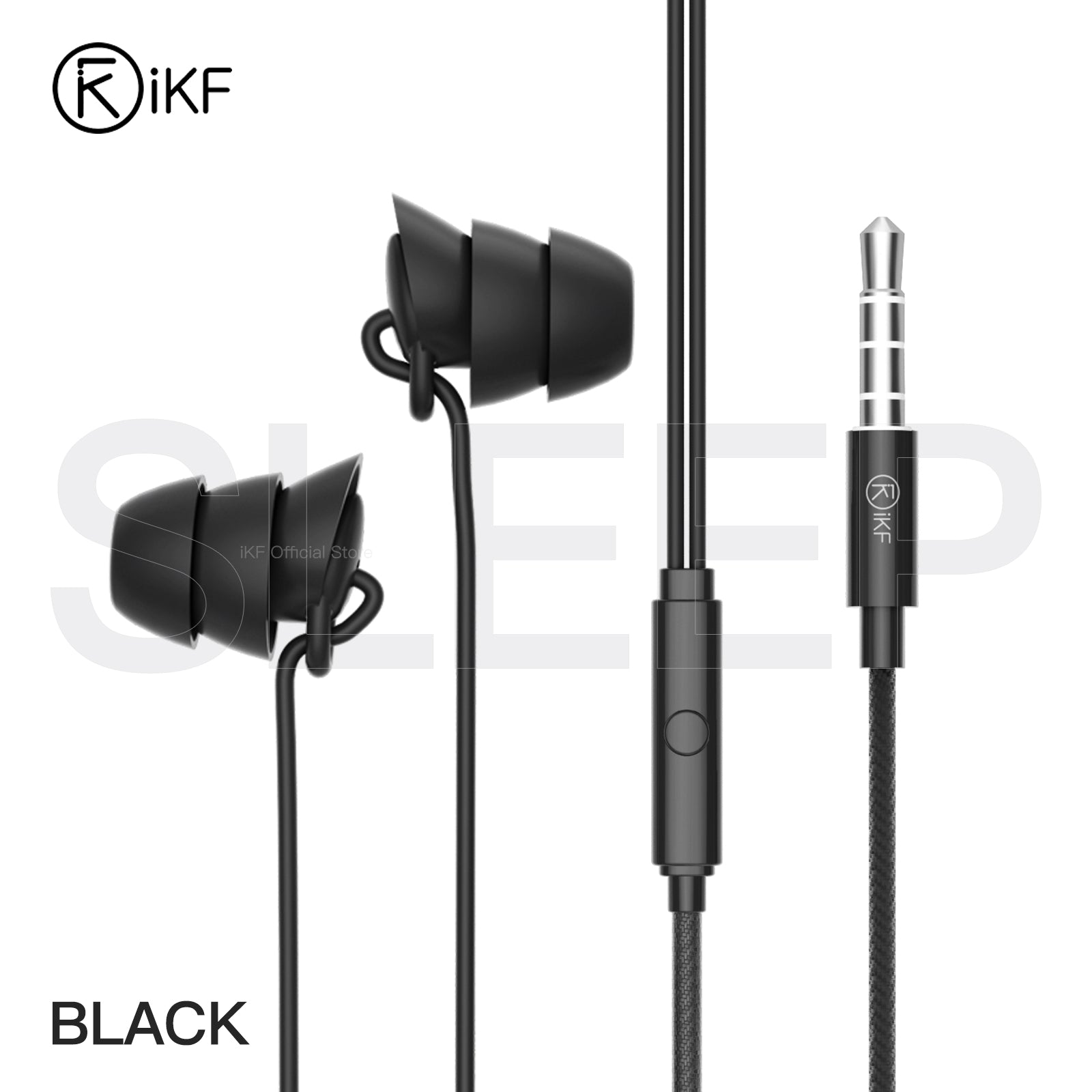 Auriculares intrauditivos con cable iKF Sleep tipo C, aislamiento acústico de alta calidad y micrófono con cancelación de ruido, compatibles con iOS y Android.