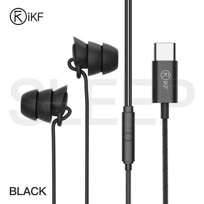 iKF Sleep Wired Earphone 3.5mm Type-C High-quality Sound Insulation and Noise Canceling Microphone In-ear Earphone, Compatible with ios/Android
