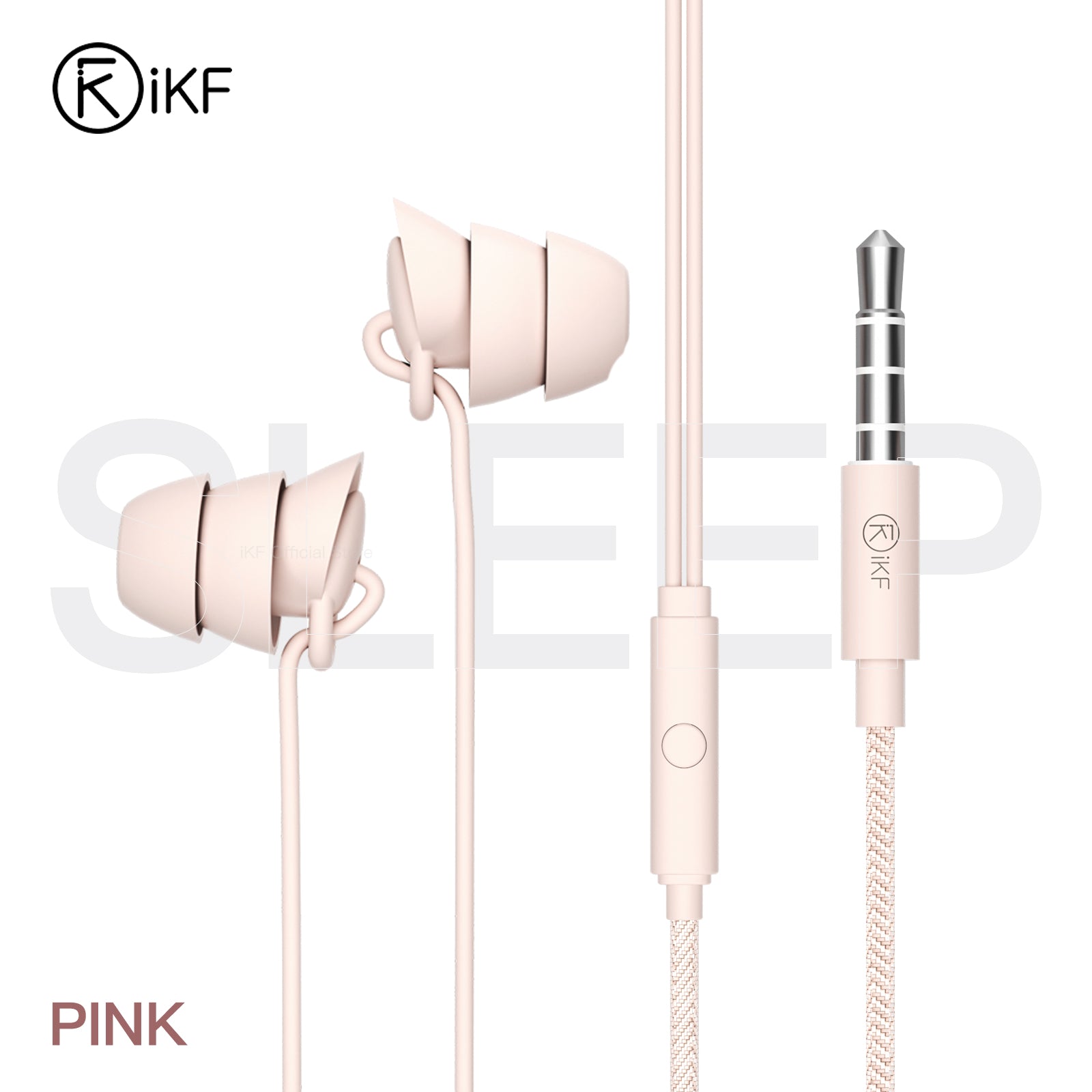 Auriculares intrauditivos con cable iKF Sleep tipo C, aislamiento acústico de alta calidad y micrófono con cancelación de ruido, compatibles con iOS y Android.