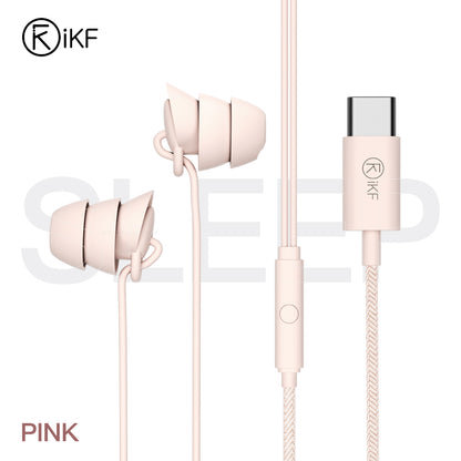 iKF Sleep Wired Earphone 3.5mm Type-C High-quality Sound Insulation and Noise Canceling Microphone In-ear Earphone, Compatible with ios/Android