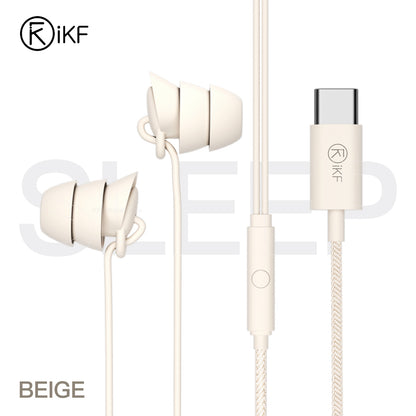 iKF Sleep Wired Earphone 3.5mm Type-C High-quality Sound Insulation and Noise Canceling Microphone In-ear Earphone, Compatible with ios/Android