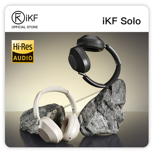 iKF Solo Wireless Bluetooth Headphones Active Noise Cancelling Over-ear Wired Headset,HiFi Stereo Deep Bass with Microphone, Foldable Lightweight Bluetooth for iPhone Andriod